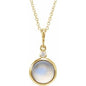 14K Yellow 8 mm Natural Rainbow Moonstone & .03 CT Natural Diamond Cabochon 16-18" Necklace Ethereal Legacy Boutiques