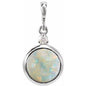 Sterling Silver 6 mm Natural White Opal & .03 CT Natural Diamond Pendant Ethereal Legacy Boutiques