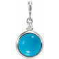 Platinum 6 mm Natural Turquoise & .03 CT Natural Diamond Pendant Ethereal Legacy Boutiques