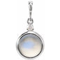Platinum 6 mm Natural Rainbow Moonstone & .03 CT Natural Diamond Pendant Ethereal Legacy Boutiques