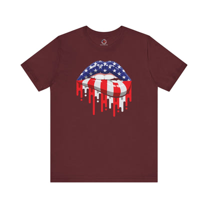 American Flag Lips T-Shirt The Devil's Pickle