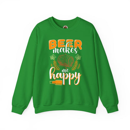 Beer Makes Me Happy Crewneck Sweatshirt. The Devil's Pickle