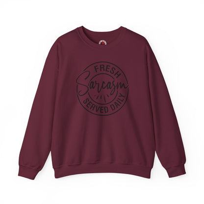 Fresh Sarcasm Served Daily Crewneck Sweatshirt The Devil's Pickle