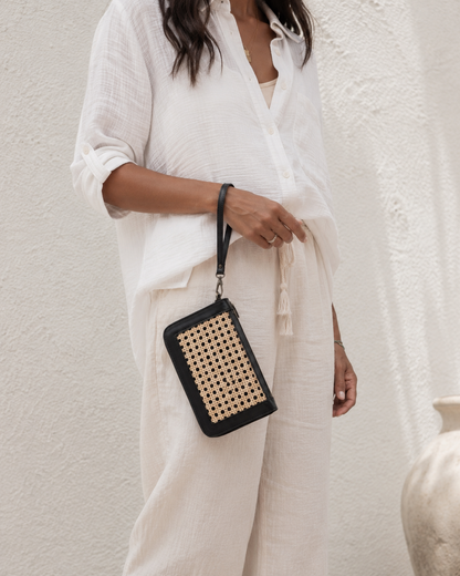 Raja Leather and Cane Wallet Village Thrive
