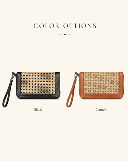 Raja Leather and Cane Wallet Village Thrive