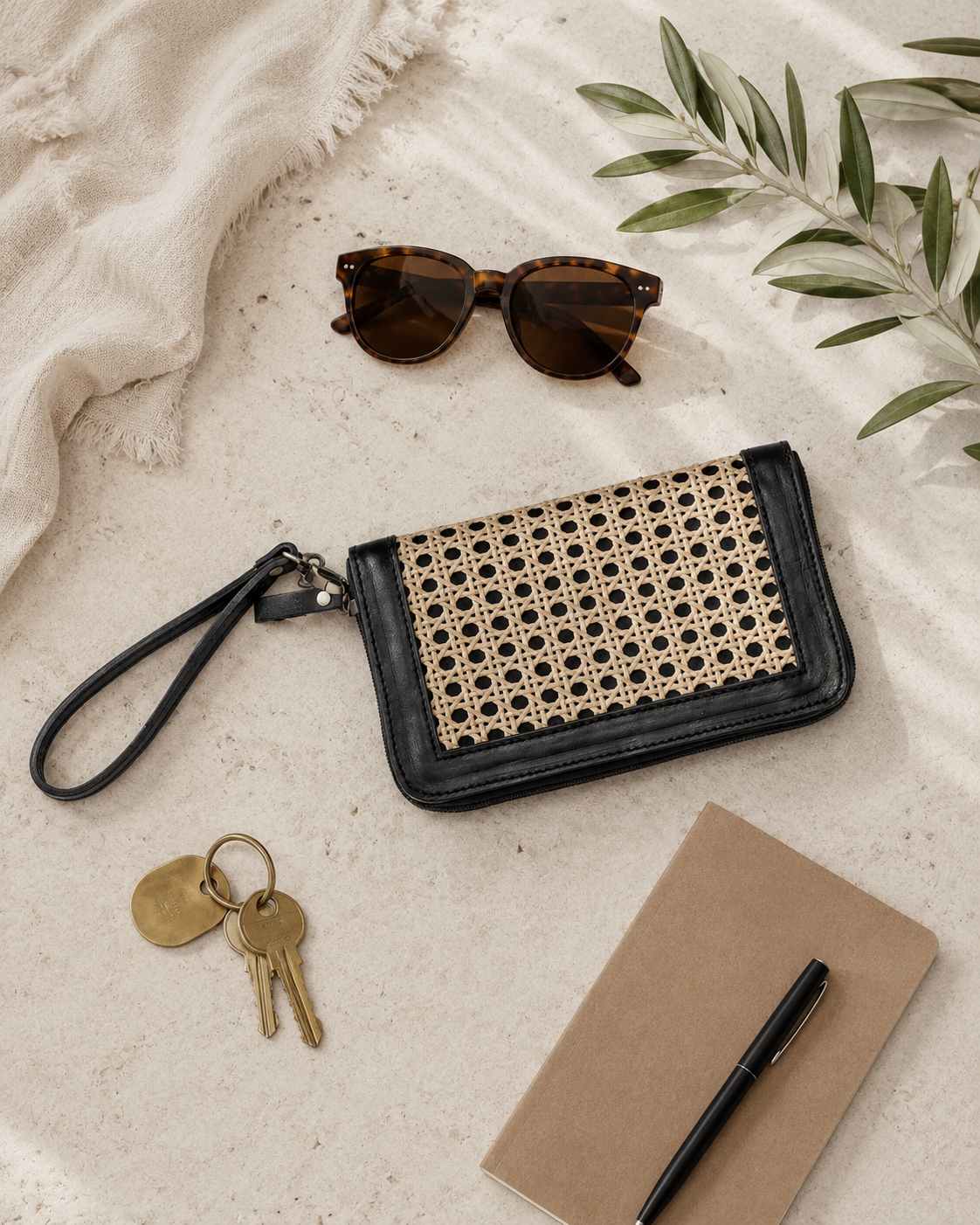 Raja Leather and Cane Wallet Village Thrive