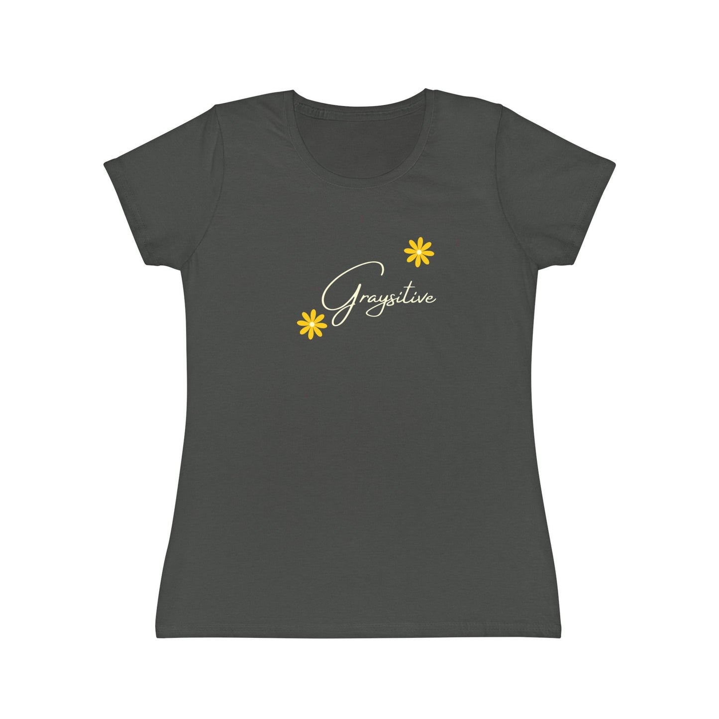 Women's Iconic T-Shirt graysitive with flowers Grayceful LLC
