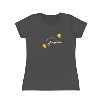 Women's Iconic T-Shirt graysitive with flowers Grayceful LLC