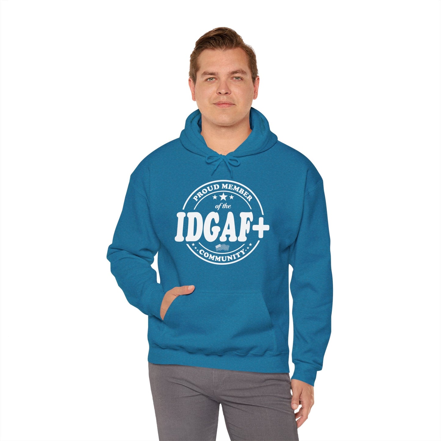Proud Member of The IDGAF+ Community Hooded Sweatshirt The Devil's Pickle