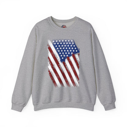 Distressed American Flag Crewneck Sweatshirt The Devil's Pickle