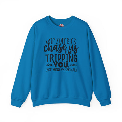 If Zombies Chase Us Crewneck Sweatshirt The Devil's Pickle