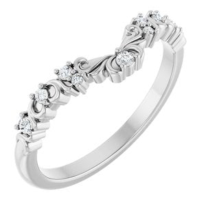 Platinum .07 CTW Natural Diamond Contour Band Ethereal Legacy Boutiques