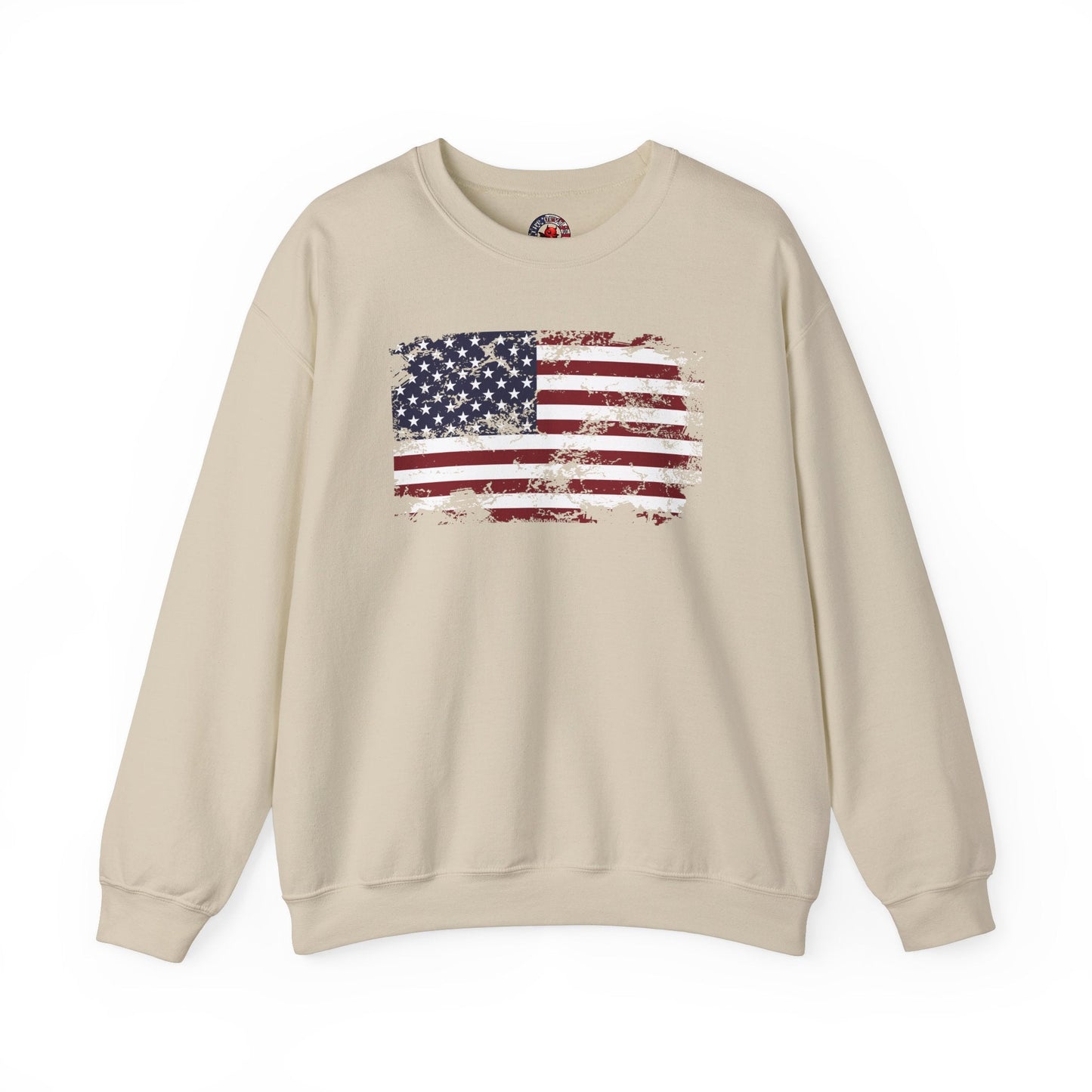 Vintage Style American Flag Crewneck Sweatshirt The Devil's Pickle