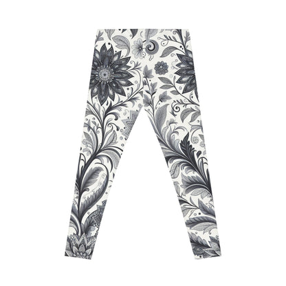 Floral Print Leggings for Women, Stretchy Athleisure Pants, Gym Wear, Casual Outfit, Everyday Style Grayceful LLC