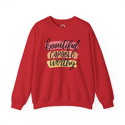Beautiful Capable Worthy Crewneck Sweatshirt The Devil's Pickle