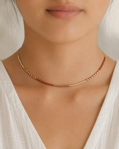 Golden Beaded Necklace Village Thrive