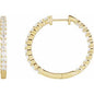14K Yellow 3 CTW Lab-Grown Diamond Inside-Outside Hinged 30 mm Hoop Earrings Ethereal Legacy Boutiques