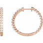 14K Rose 3 CTW Natural Diamond Inside-Outside Hinged 30 mm Hoop Earrings Ethereal Legacy Boutiques