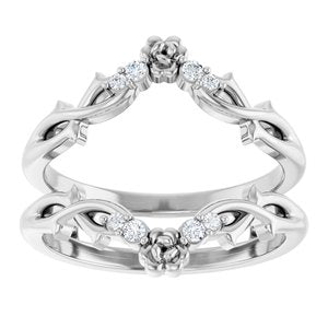 14K White .08 CTW Natural Diamond Ring Guard Ethereal Legacy Boutiques