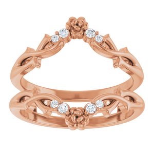 14K Rose .08 CTW Natural Diamond Ring Guard Ethereal Legacy Boutiques