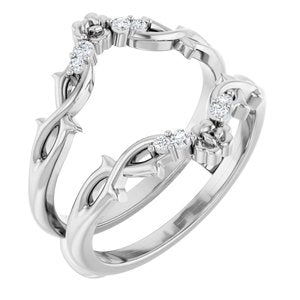 14K White .08 CTW Natural Diamond Ring Guard Ethereal Legacy Boutiques