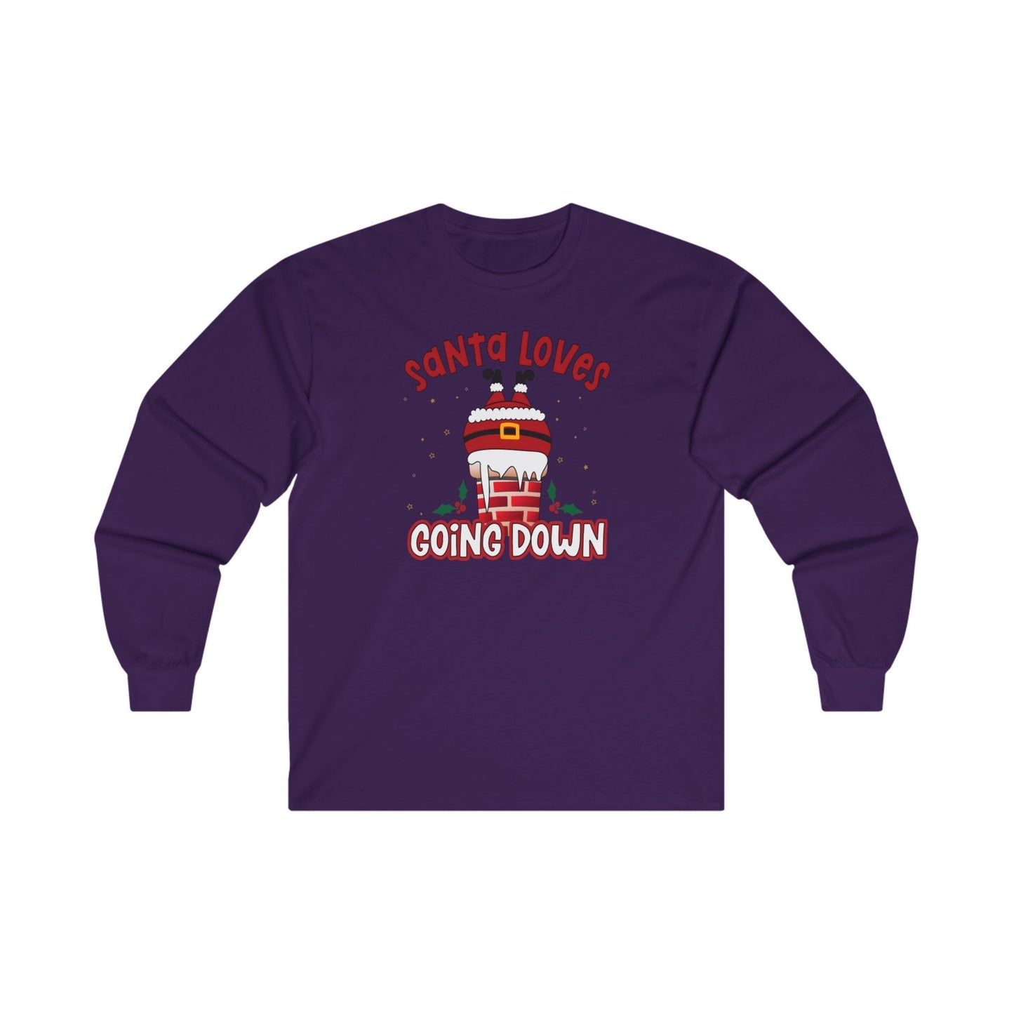Santa Loves Going Down Long Sleeve Tee The Devil's Pickle