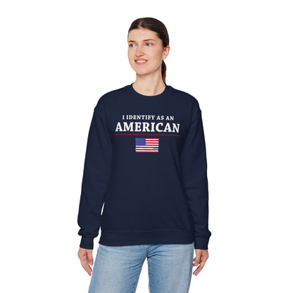 I Identify As An American Crewneck Sweatshirt The Devil's Pickle
