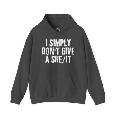 I Simply Don't Give A She/It Hooded Sweatshirt The Devil's Pickle
