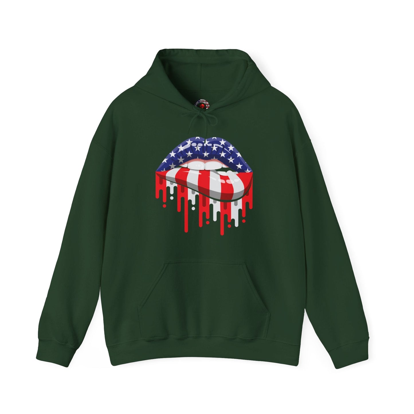 American Flag Lips Hooded Sweatshirt The Devil's Pickle