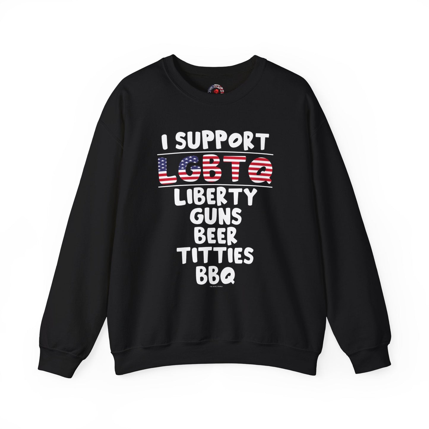 I Support LGBTQ Crewneck Sweatshirt The Devil's Pickle
