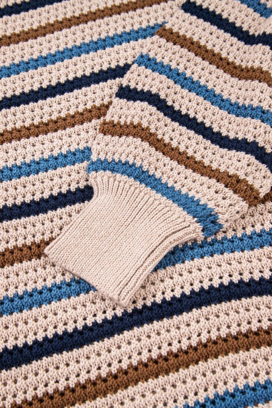 Stripe Drop Shoulder Round Neck Sweater Shop Style & More | Fresh Looks, Everyday Deals & Free Shipping