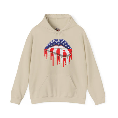 American Flag Lips Hooded Sweatshirt The Devil's Pickle