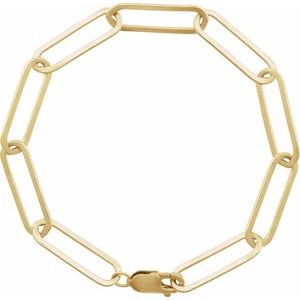 14K Yellow Gold-Filled 6.2 mm Paperclip-Style 7" Chain Ethereal Legacy Boutiques