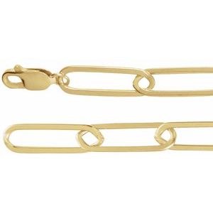 14K Yellow 6.2 mm Paperclip-Style 18" Chain Ethereal Legacy Boutiques