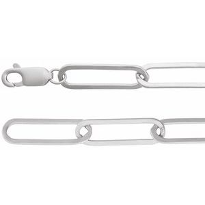 Sterling Silver 6.2 mm Paperclip-Style 7" Chain Ethereal Legacy Boutiques
