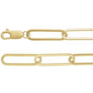 14K Yellow 6.2 mm Paperclip-Style 7" Chain Ethereal Legacy Boutiques