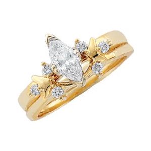 14K Yellow 1/8 CTW Natural Diamond Wrap-Style Ring Enhancer Ethereal Legacy Boutiques