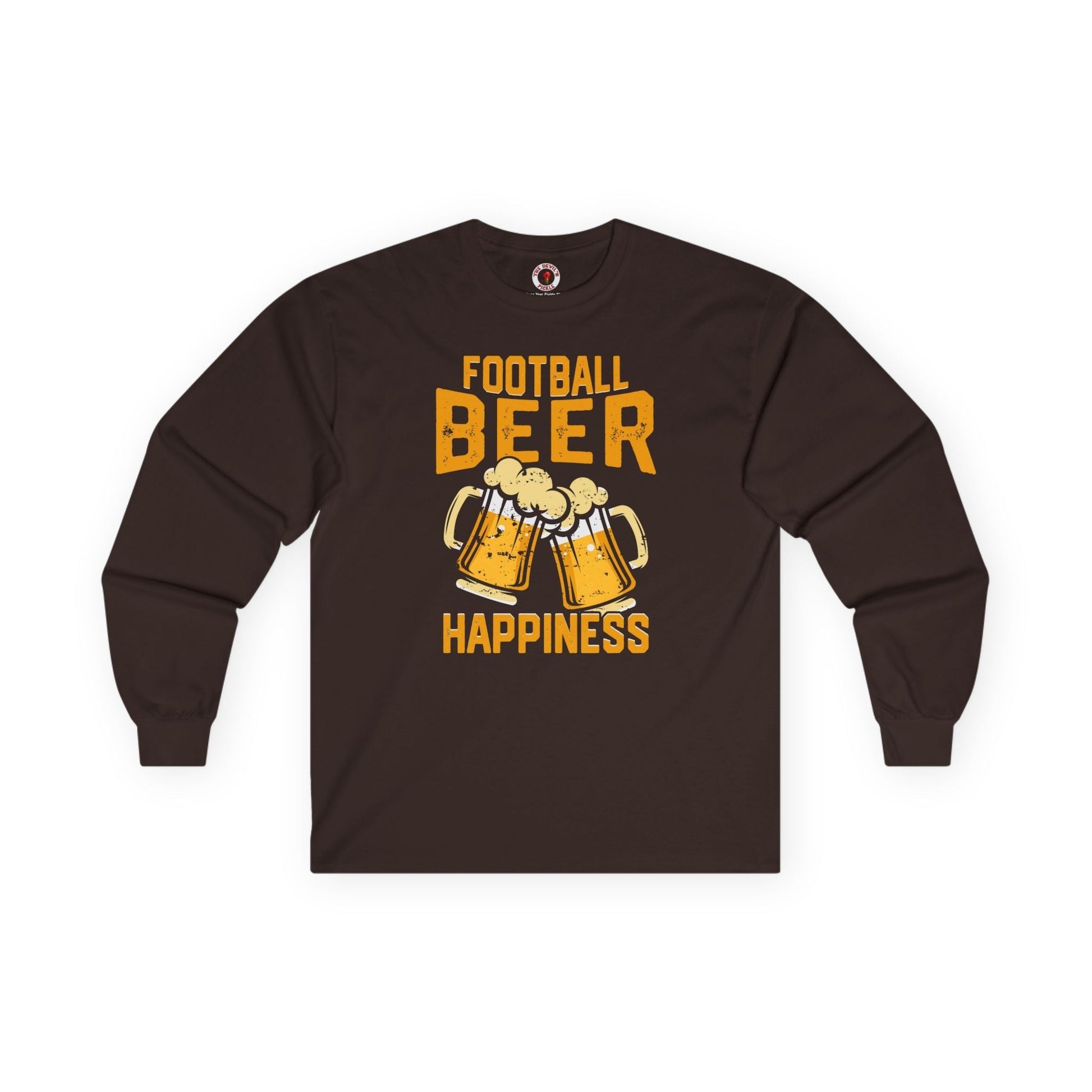 Football Beer and Happiness Long Sleeve Tee The Devil's Pickle