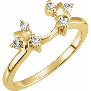 14K Yellow 1/8 CTW Natural Diamond Wrap-Style Ring Enhancer Ethereal Legacy Boutiques