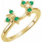 14K Yellow Natural Emerald Wrap-Style Ring Enhancer Ethereal Legacy Boutiques