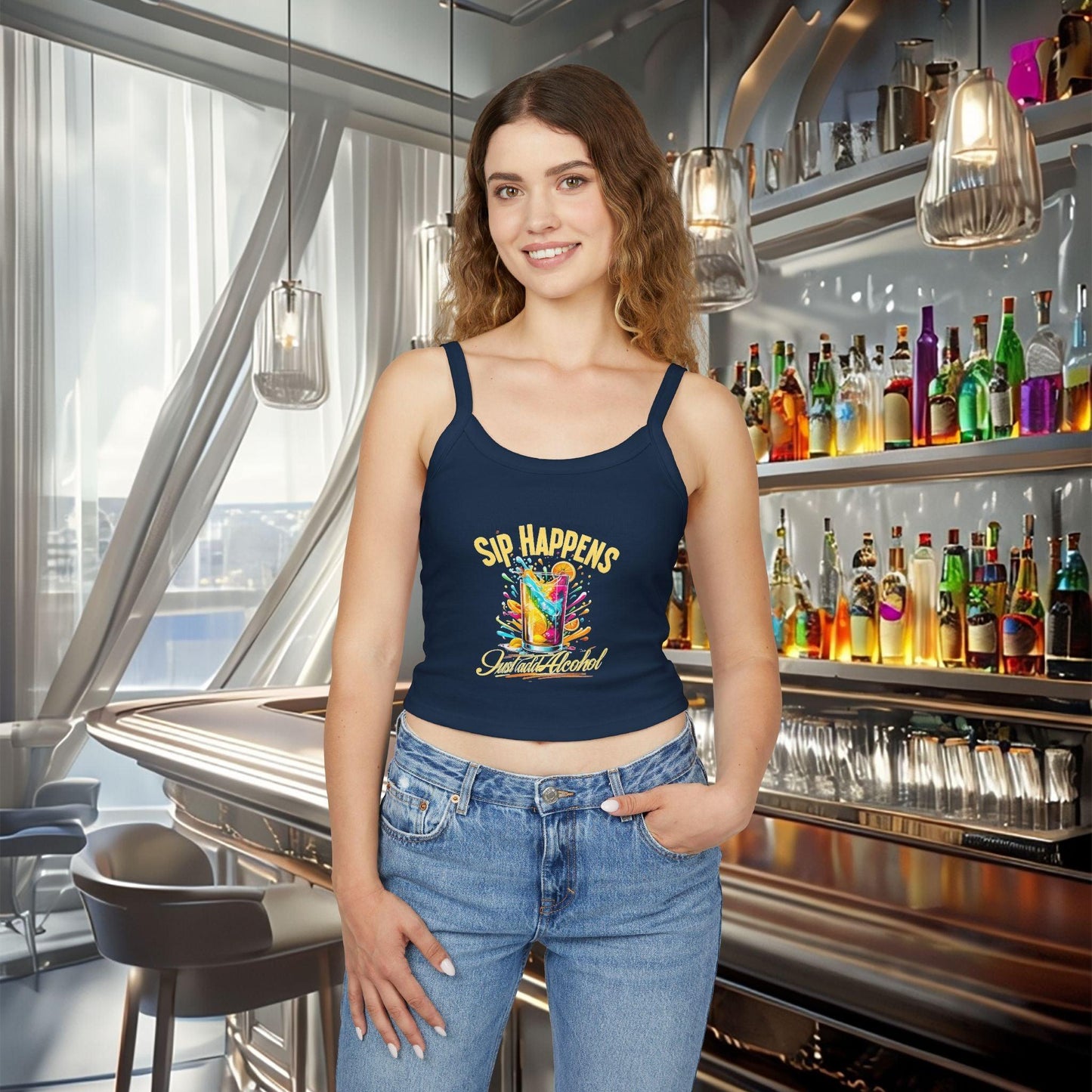 Playful & Stylish Womens Spaghetti Strap Tank Top Country in My Heart