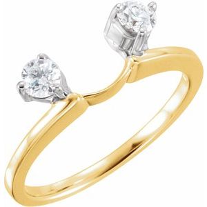 10K Yellow/White 3.4 mm Wrap-Style Ring Enhancer Mounting Ethereal Legacy Boutiques
