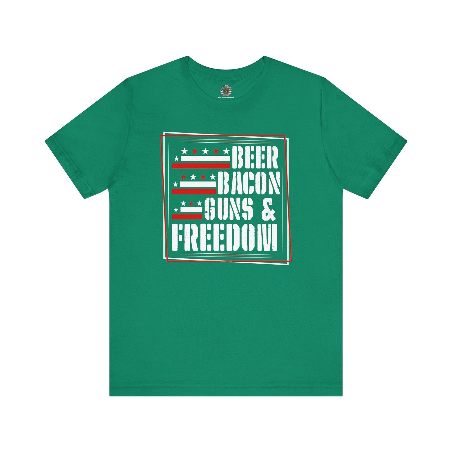 Beer Bacon Guns and Freedom T-Shirt The Devil's Pickle