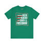 Beer Bacon Guns and Freedom T-Shirt The Devil's Pickle