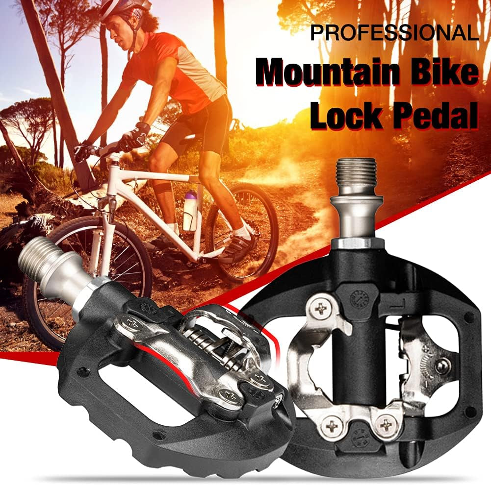 MTB Pedals Clipless SPD Self-Locking Pedals Compatible with Shimano SPD Lightweight Nylon Fiber Bicycle Platform Pedals with Cleat Included for BMX MTB Spin Trekking Bike，9/16" White