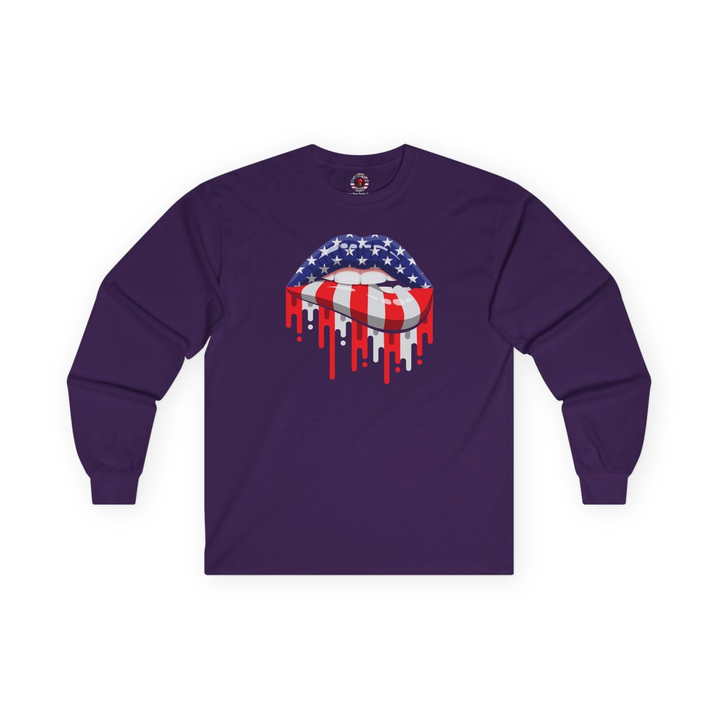 American Flag Lips Long Sleeve Tee The Devil's Pickle