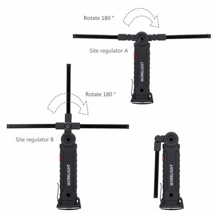 Foldable Flexible Hand Torch Work Light Magnetic Inspection Lamp COB LED Flashlight  Built in Battery USB Charging Port