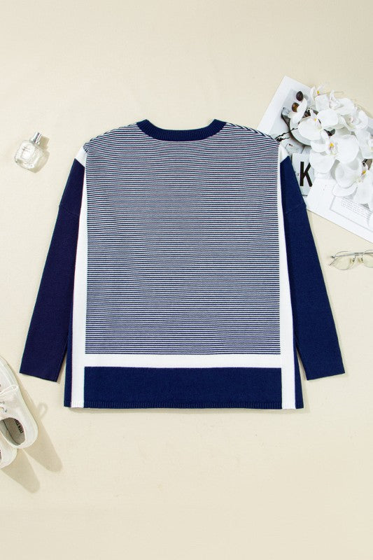 Stripe Colorblock Patchwork Dolman Sleeve Sweater Shop Style & More | Fresh Looks, Everyday Deals & Free Shipping