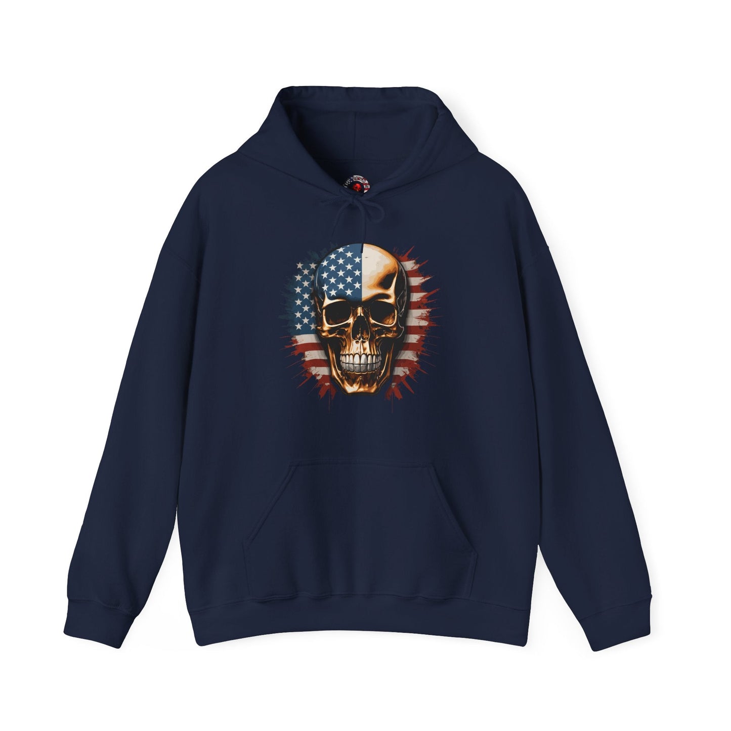 American Flag Skull Hooded Sweatshirt The Devil's Pickle
