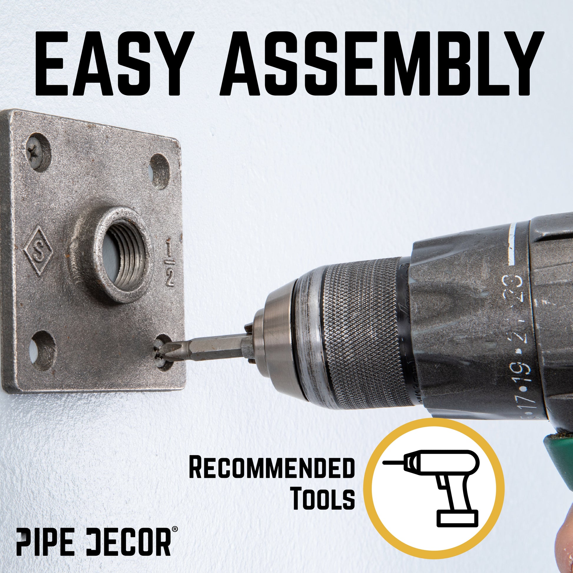 90 Degree Square Elbow Wall Hook Kit (2 Pack) PIPE DECOR